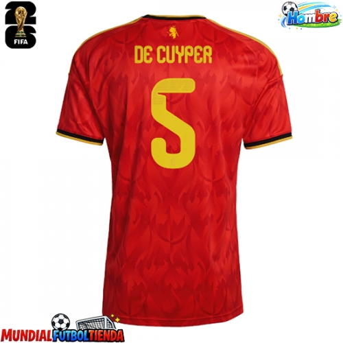 Camiseta Bélgica Maxim De Cuyper #5 Primera Equipación Replica Mundial 2026 mangas cortas